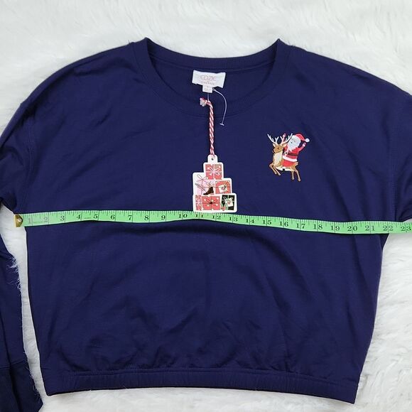 Pink Rose -510 Christmas Sweatshirt Top Junior's Large fits a Small - Picture 6 of 7